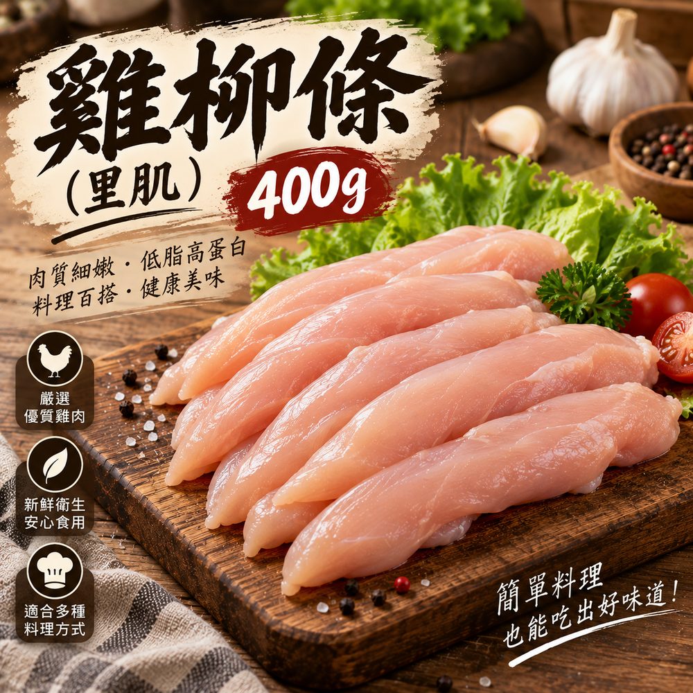 雞里肌柳條 400g・軟嫩快炒