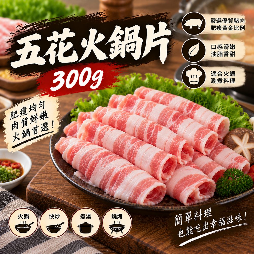 五花豬火鍋片 300g・燒肉涮鍋